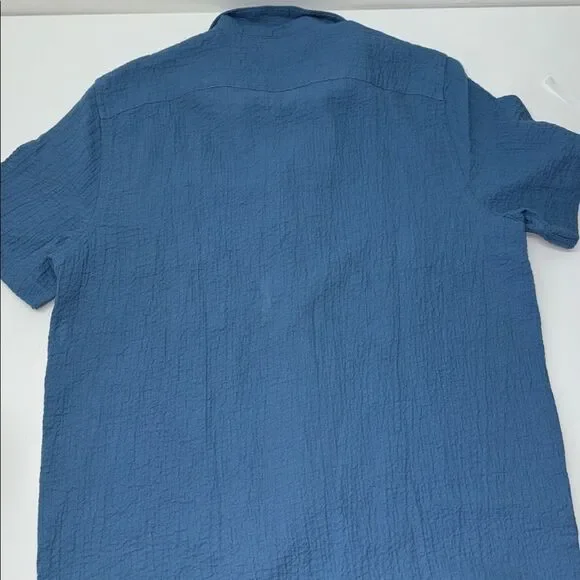 🔥Original Penguin Textured Blue Shirt Sz Large New - Picture 5 of 8
